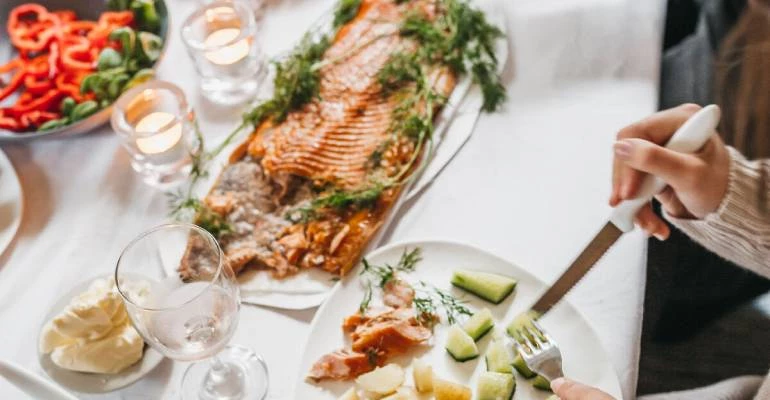 wild food zoals zalmforel