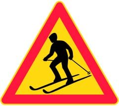 road sign ski finland
